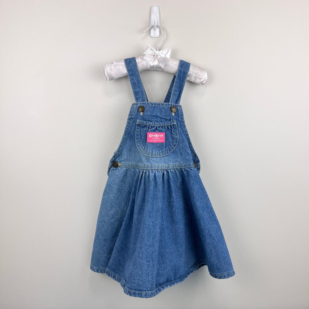 Vintage OshKosh B'gosh Blue Jean Jumper Skirtall 5T USA
